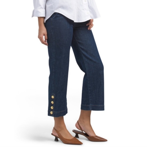 NWT SIMKHAI Hyra Buttoned Vent Cropped Jeans. Size 29